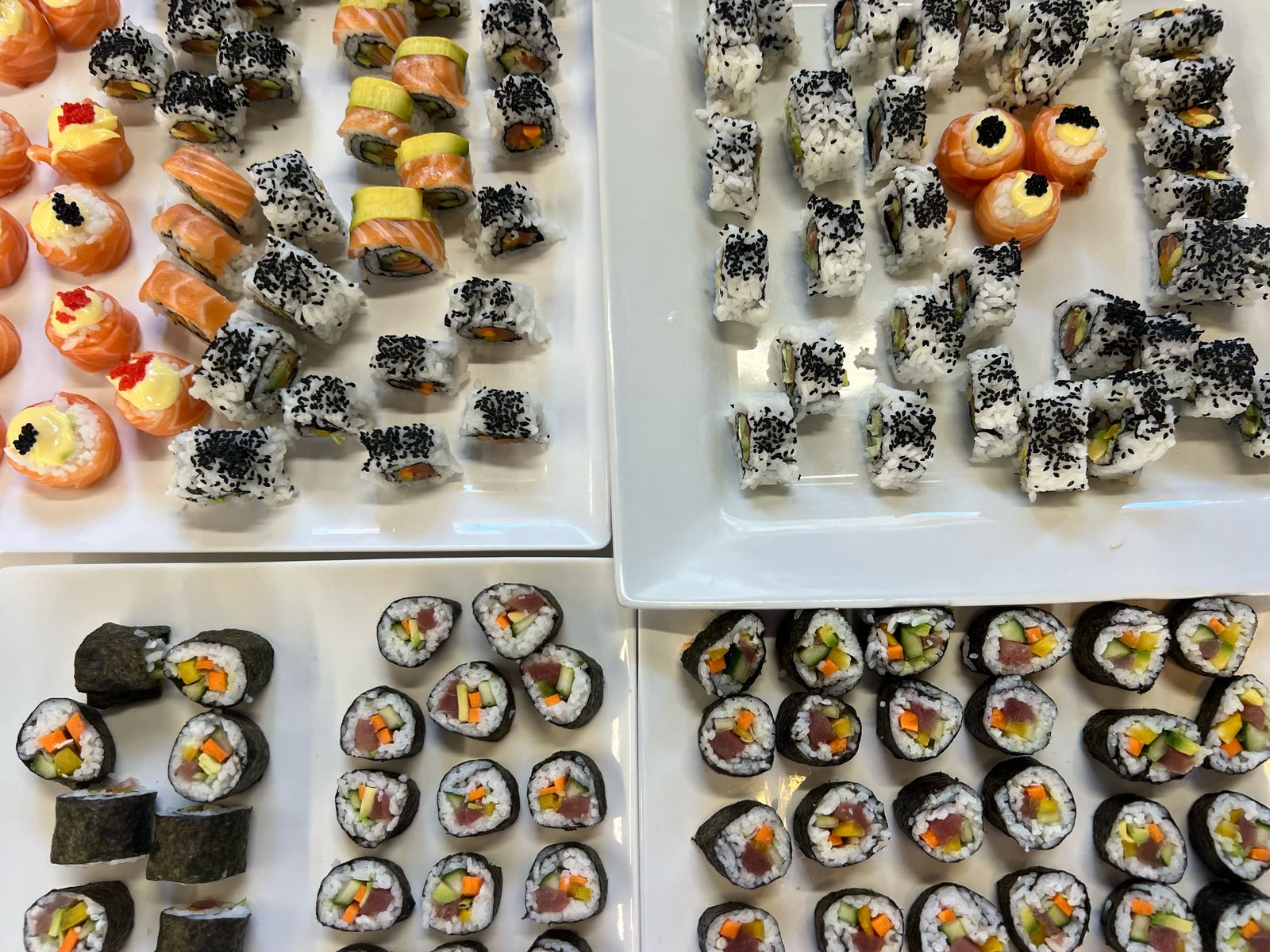 Sushi platter overview
